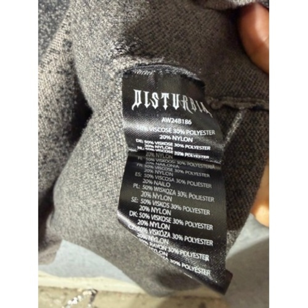 Disturbia Black Grey Ombre Knit Maxi Skirt Back Slit Size Medium AW24B186 - Picture 4 of 8